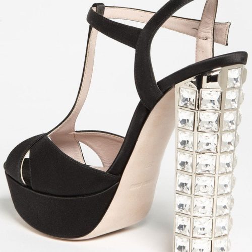 Miu Miu Crystal Heel Sandals 1