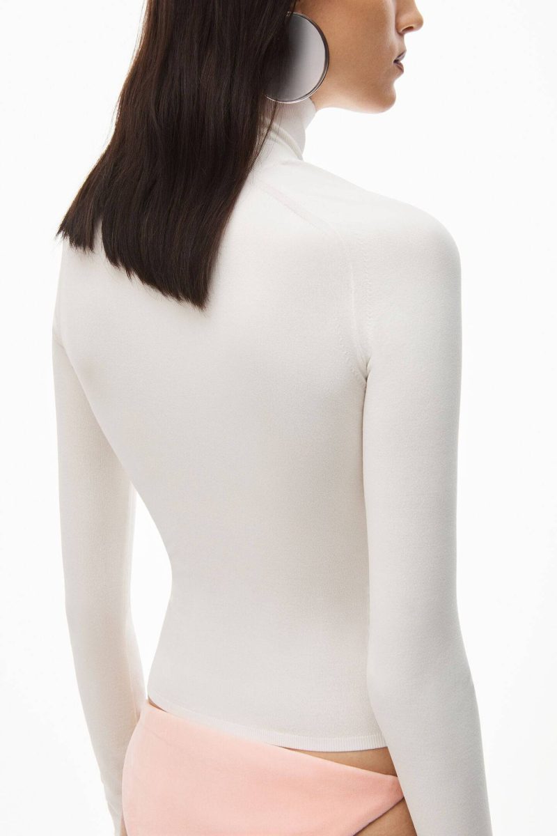 alexander wang long sleeve turtleneck in bodycon nylon 34661019844767