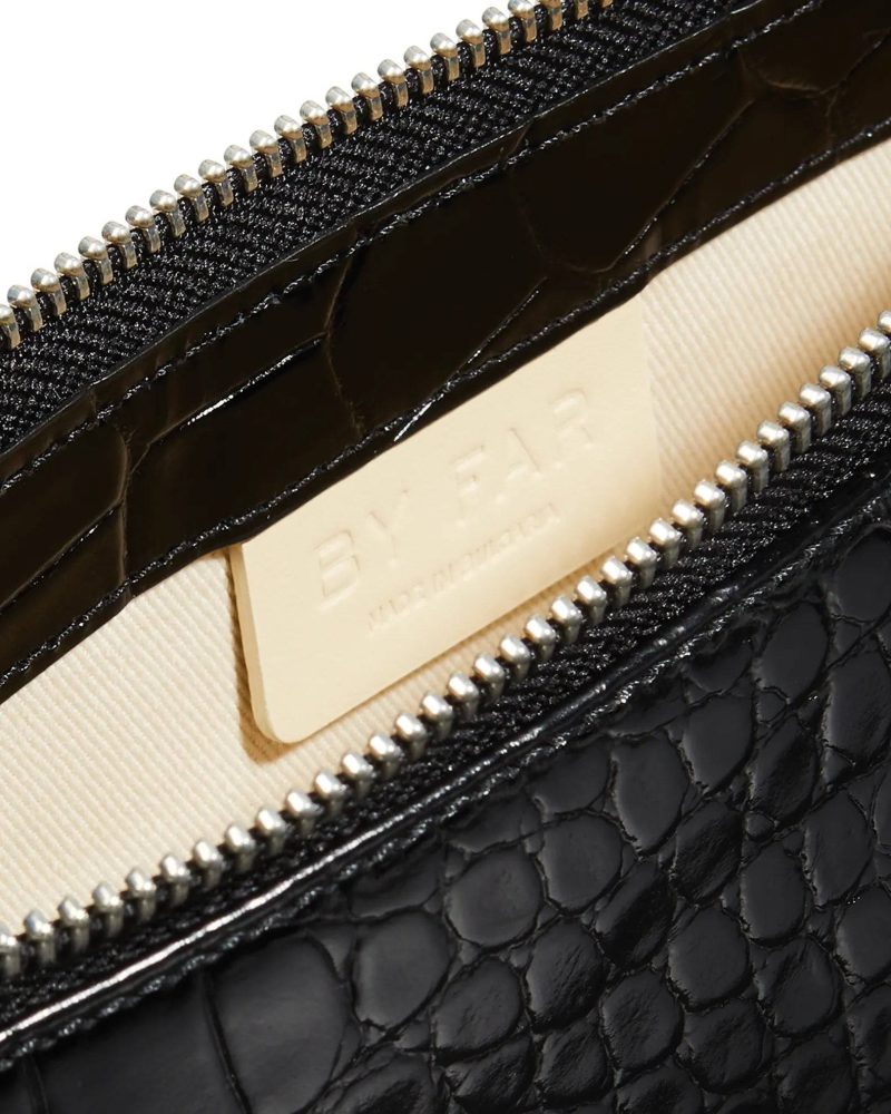 by far rachel croc embossed shoulder bag in black 33815329308831