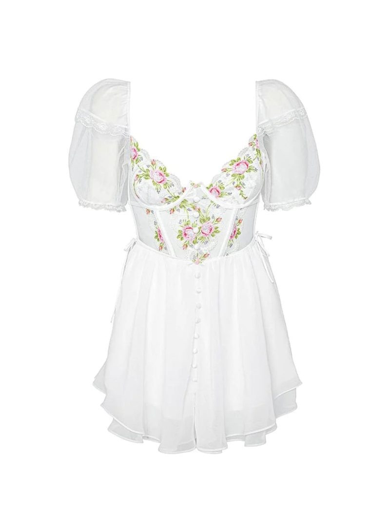 for love and lemons dresses trellis rose dress in white 38589774004440