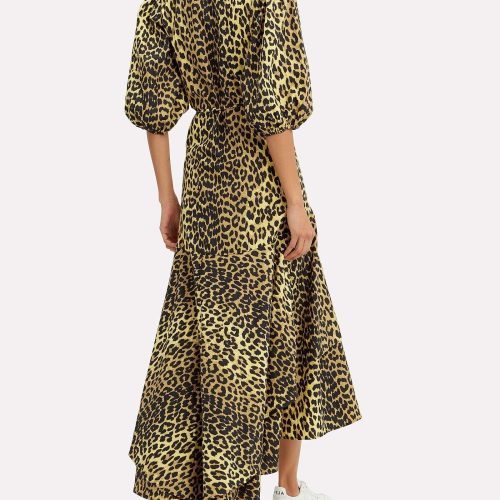 ganni leopard print wrap dress 34786065481887