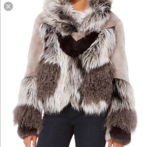 intermix multicolored faux fur coat 34691935010975