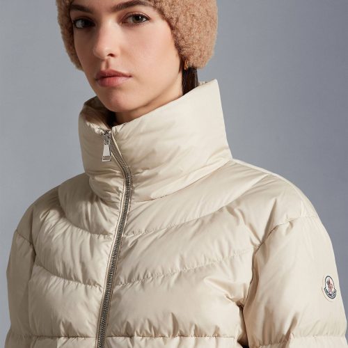 moncler guery short down jacket in sand beige 34521234374815