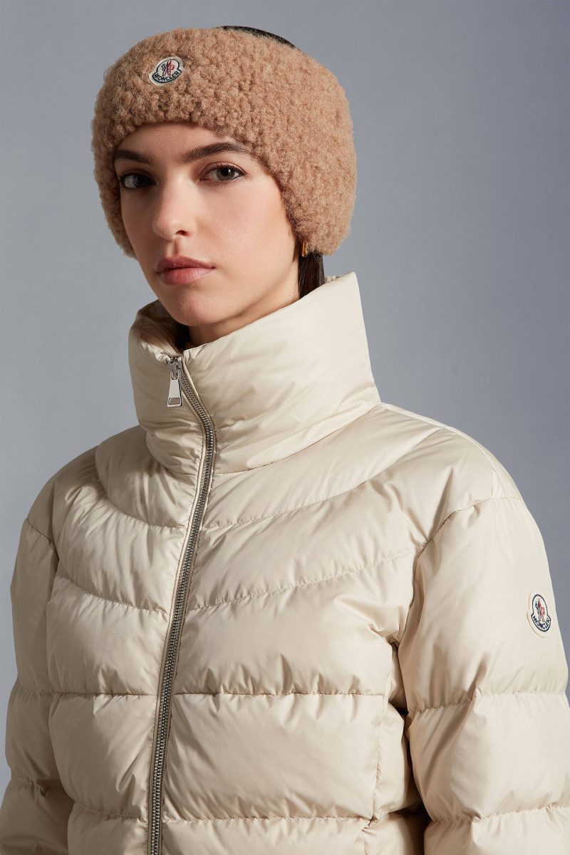 moncler guery short down jacket in sand beige 34521234374815