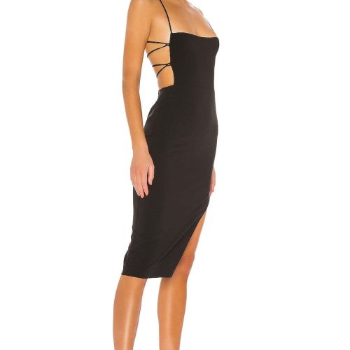 nbd becky midi dress in black 33815119462559