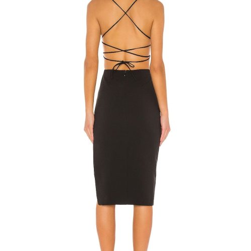 nbd becky midi dress in black 33815119528095