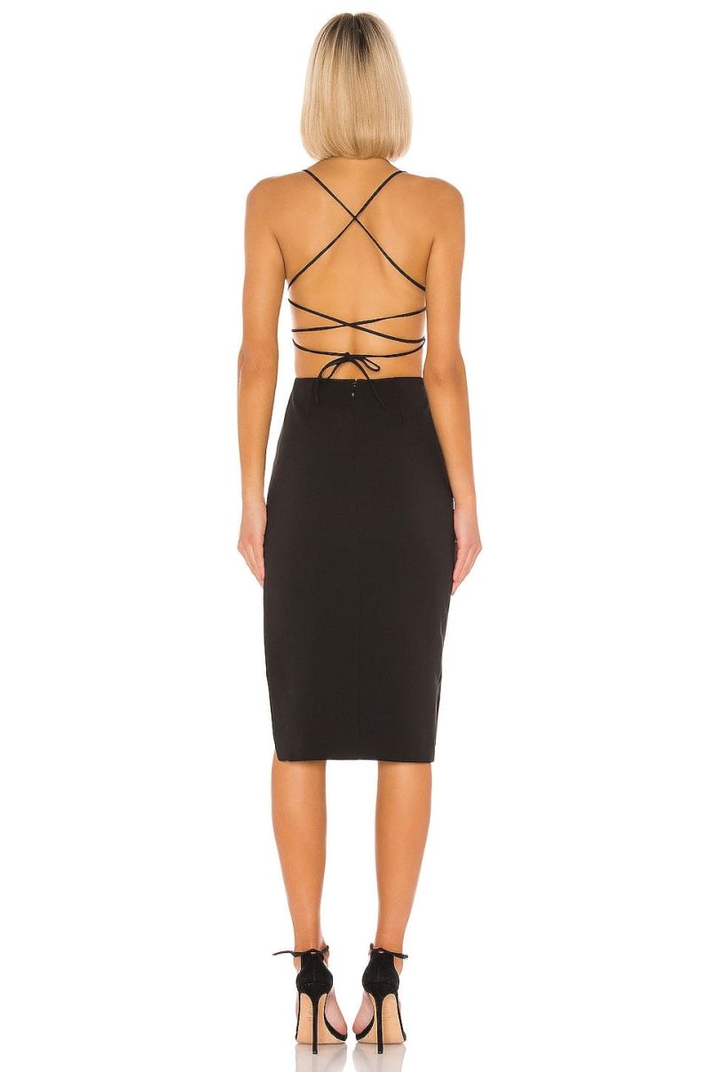 nbd becky midi dress in black 33815119528095