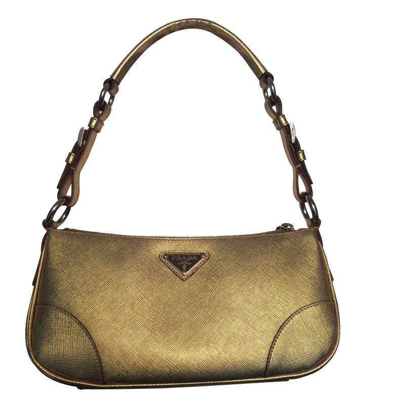 prada golden leather handbags