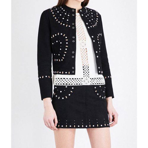 sandro embellished suede jacket 34254133166239