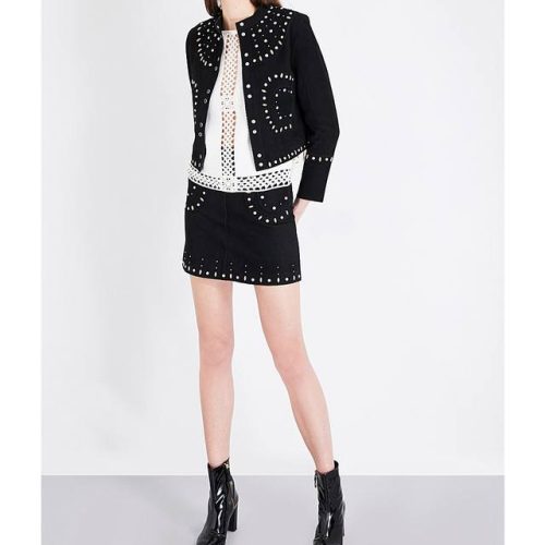 sandro embellished suede jacket 34254133199007