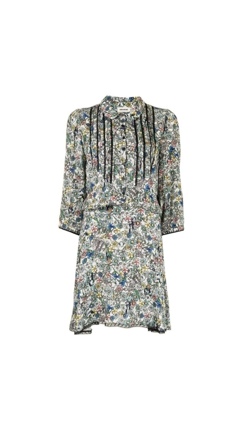 zadig voltaire raspail crinkle flower dress 34000034037919